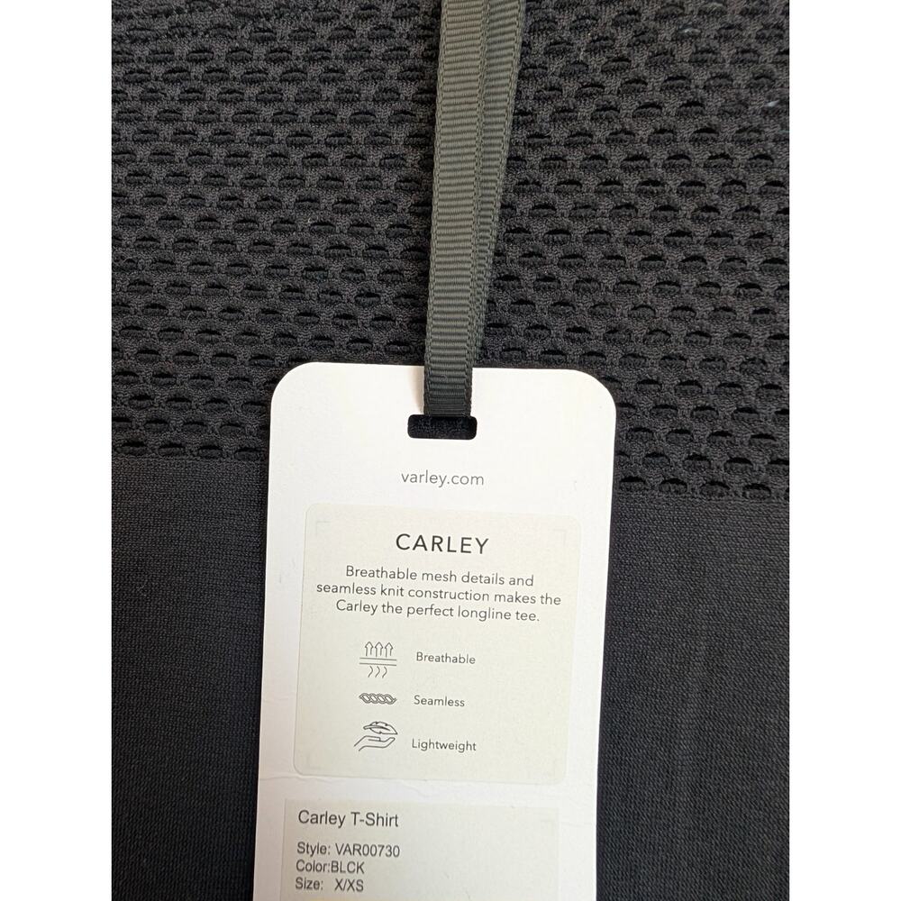 Varley Carley Top Womens 2XS/XS Black Mesh Detail Seamless Knit Lightweight NWT - Picture 3 of 5
